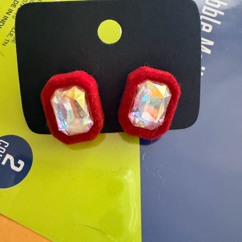 Clear Round Stud Earrings